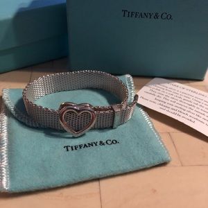 Authentic Tiffany & Co. Mesh Open Heart Bracelet